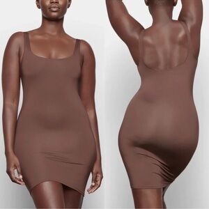 Skims (B13) Swim Tank Dress Cocoa Brown M NWT